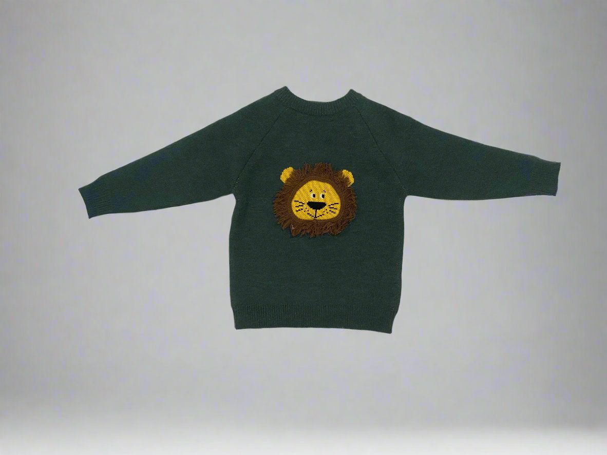 Cozy & Stylish Pure Wool Youngsters's Fleece-Lined Sweater with Trendy Print