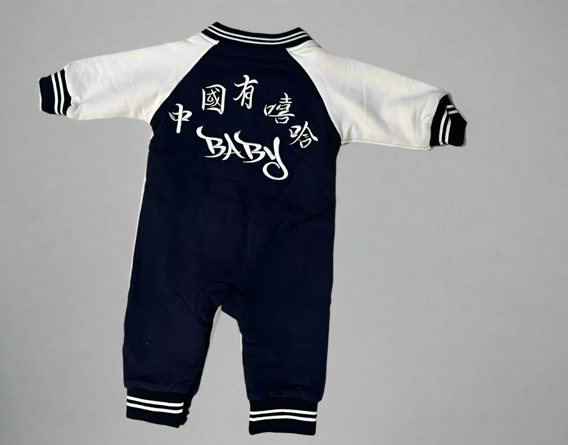 Unisex Baby Romper, Polyester Long Sleeve Footed Jumpsuit